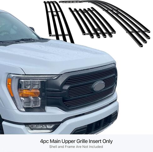 APS Premium Stainless Steel Black 8x6 Horizontal Billet Grille Grill Insert Compatible with Ford F-150 2021 2022 2023 XL XLT Main Upper N19-J77056F in Saudi Arabia