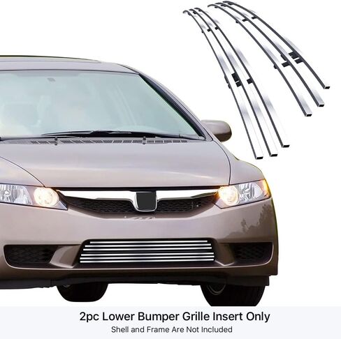 إدراج شبكة شواء من الكروم APS متوافق مع Honda Civic 2009 2010 2011 سيدان المصد السفلي N19-A86766H in Saudi Arabia