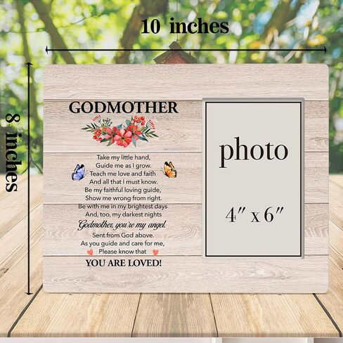 Dumyum Godparents Gift, Gifts for Godparents Wood Photo Frame, Godparents Proposal Gift, Godparents Gifts 8x10 Picture Frame (Photo 4x6 Inches) in Kuwait