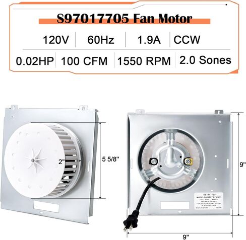 8663RP B Unit, 8664RP, 672RB Fan for Broan Nutone 763RL, 671RB, 672R, 8673, 8814R, 671, 671R, 672, 750, 751, 752, S97017706 Ventilation Fan Motor Assembly Replacement, Upgrade 71731997 Motor, 100CFM. in Saudi Arabia