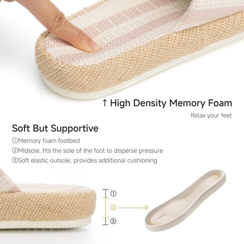 Chantomoo Womens Slippers Memory Foam Slippers for Women Open Toe Comfy House Slipper in Saudi Arabia