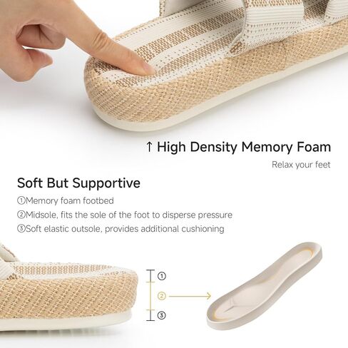 Chantomoo Womens Slippers Memory Foam Slippers for Women Open Toe Comfy House Slipper in Saudi Arabia