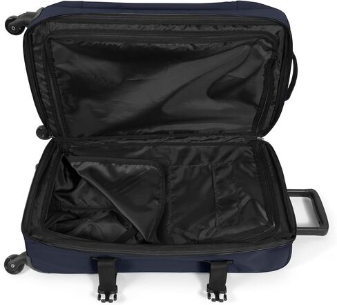 حقيبة EASTPAK Trans4 S - حقيبة سفر كبيرة بعجلات سعة 44 لترًا مع حجيرات مزدوجة، وقفل TSA، وعجلات دوارة 360 درجة، ومقبض منقوش بالألماس، باللون الأسود in Kuwait
