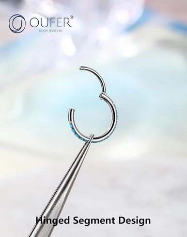 حلقات أنف فيروزية من OUFER، فولاذ جراحي 316L، حلقات أنف 20 جرام للنساء والرجال، حلقات مفصلية للشفاه، حلقات غضروف محارة روك هيليكس تراغوس دايث - 6/7/8 مم in Saudi Arabia