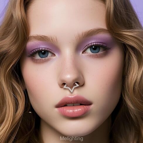 Melighting Star Septum Ring 16G 8mm Clicker مع تصميم نجمة خمس نقاط مطروقة، مجوهرات ثقب الأنف والأنف من الفولاذ المقاوم للصدأ 316L الجراحية للنساء والرجال in Saudi Arabia