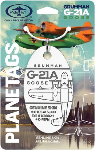 Grumman G21A Goose | Genuine Aircraft Skin | Keychains | Luggage Tags | TAIL# N88821 | Gifts For Avgeeks | Gifts for Pilots (Metal) in Kuwait