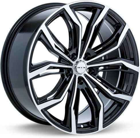 RTX BLACK WIDOW Custom Wheel - 17x7.5, 42 Offset, 5x114.3 Bolt Pattern, 70.3mm Hub - Black with Machined Face Rim in Saudi Arabia