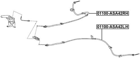 كابل فرامل الانتظار، يسار فبراير 01100-ASA42LH OEM 46430-42132 in Saudi Arabia