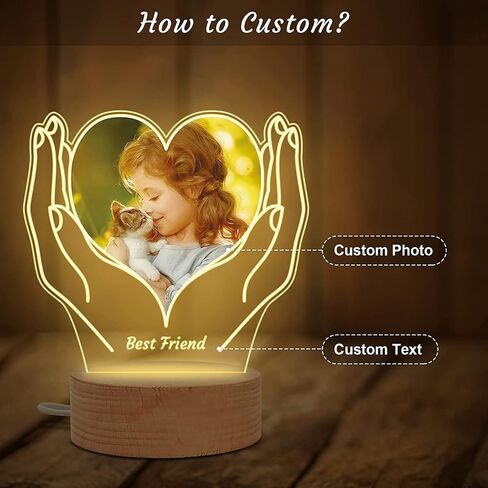 إطارات صور مخصصة من Bemaystar مع صور - هدايا شخصية مع إطار صورة، هدايا عيد ميلاد مخصصة للذكرى السنوية مع ضوء للنساء والرجال والأم والأب وصديقتها وزوجها in Kuwait