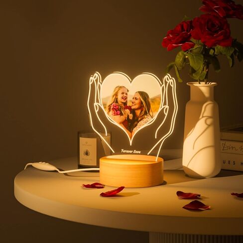 إطارات صور مخصصة من Bemaystar مع صور - هدايا شخصية مع إطار صورة، هدايا عيد ميلاد مخصصة للذكرى السنوية مع ضوء للنساء والرجال والأم والأب وصديقتها وزوجها in Kuwait
