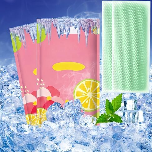 Cooling Gel Patches 20 Pack - 8 Hour Ice Cold Relief for Forehead, Neck & Body | Grape Mint Scented | Instant Temperature Drop for Sunburn, Workouts, | Hypoallergenic, Non-Irritating & Portable in Saudi Arabia