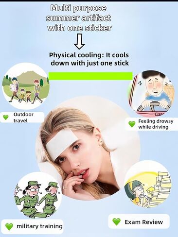Cooling Gel Patches 20 Pack - 8 Hour Ice Cold Relief for Forehead, Neck & Body | Grape Mint Scented | Instant Temperature Drop for Sunburn, Workouts, | Hypoallergenic, Non-Irritating & Portable in Saudi Arabia