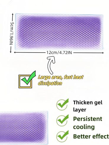 Cooling Gel Patches 20 Pack - 8 Hour Ice Cold Relief for Forehead, Neck & Body | Grape Mint Scented | Instant Temperature Drop for Sunburn, Workouts, | Hypoallergenic, Non-Irritating & Portable in Saudi Arabia