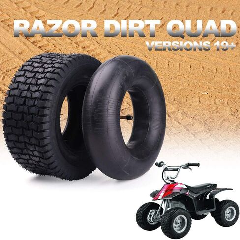 مجموعة إطارات وأنبوب داخلي مقاس 12 × 5.00-6 لشفرات الحلاقة (الإصدارات 19+) Dirt Quad وGo Kart، والدراجة الترابية، وATV، وجرارات الفناء، وجزازة العشب وأكثر من ذلك، أنبوب داخلي بديل ممتاز للإطارات مع ساق صمام معدني منحني مجموعة واحدة in Kuwait