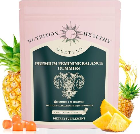 Premium Feminine Balance Gummies for Women - Hawaiian Pineapple Flavor for Women pH Balance & Digestive Health, Immune Support, Non-GMO, Vegetarian Friendly - 60 C in Saudi Arabia