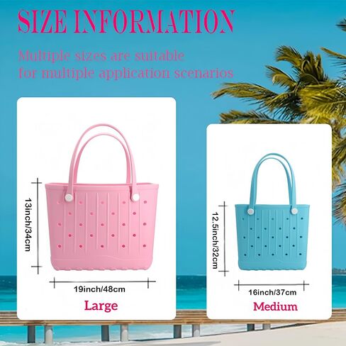 Large Rubber Beach Bag Travel Totes Mens Womens Waterproof Rubber Beach Tote for Work, Picnics, Shopping, Outdoor in Saudi Arabia