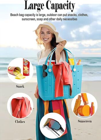 Large Rubber Beach Bag Travel Totes Mens Womens Waterproof Rubber Beach Tote for Work, Picnics, Shopping, Outdoor in Saudi Arabia