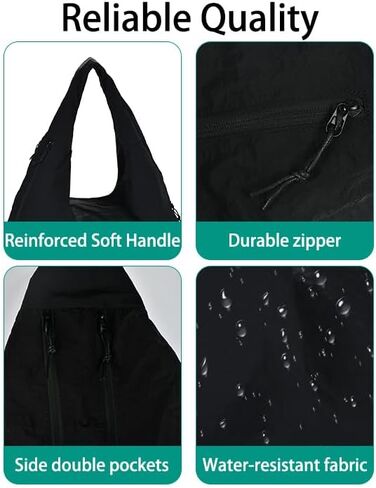Large Slouchy Nylon Hobo Bag Women Crescent Shoulder Bag Vintage Tote Bag Casual Shopper Handbag for Gym Commute in Saudi Arabia