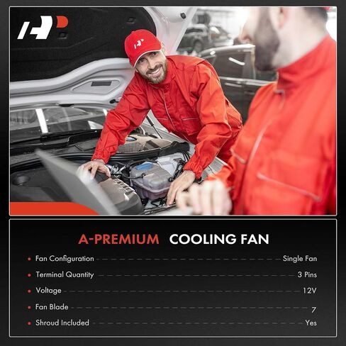 A-Premium Engine Radiator Cooling Fan Assembly with Brushless Motor Compatible with Chevrolet Models - Cruze 2017 2018 2019 - Replace# 39013323 in Saudi Arabia