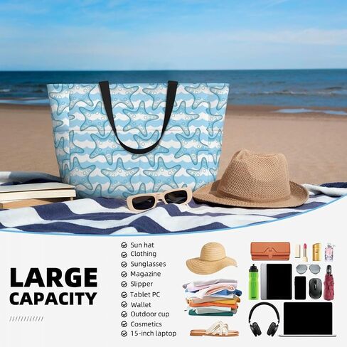 Waterproof Beach Tote Pool Bags for Women Ladies Extra Large Gym Tote Bag for Weekender Travel with Small Pouch in Saudi Arabia