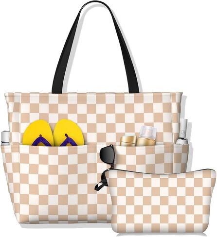 Waterproof Beach Tote Pool Bags for Women Ladies Extra Large Gym Tote Bag for Weekender Travel with Small Pouch in Saudi Arabia