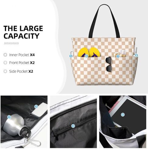 Waterproof Beach Tote Pool Bags for Women Ladies Extra Large Gym Tote Bag for Weekender Travel with Small Pouch in Saudi Arabia