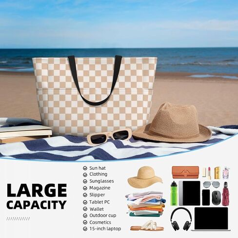 Waterproof Beach Tote Pool Bags for Women Ladies Extra Large Gym Tote Bag for Weekender Travel with Small Pouch in Saudi Arabia