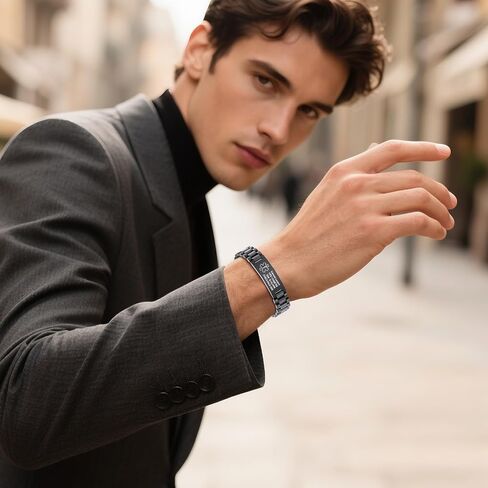 Personalized Medical Alert Bracelets for Men - Free Engraving Medical ID Bracelet Adjustable Stainless Steel Waterproof Wristband Custom Emergency Bracelet Jewelry for Autism Allergy Diabetic Epilepsy in Saudi Arabia