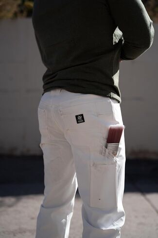 054 PRO Painter's Work Pants, Ghost White ActionFlex DX Performance, Knee Pad Compatible Inserts Included in Saudi Arabia
