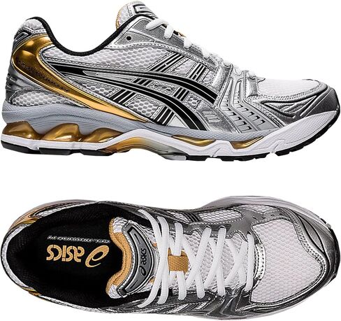 حذاء ASICS للرجال Gel-Kayano 14 أبيض/ذهبي نقي أبيض/ذهبي نقي 1201A019 102 - مقاس 8.5 in Kuwait