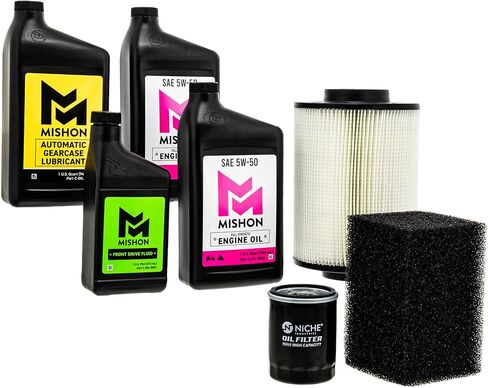 MISHON Full Service Engine Oil Change Kit 5W-50 for Polaris Ranger 800 Crew Mid-Size (2011-2014) in Saudi Arabia