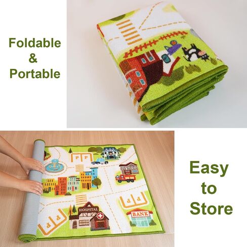 Kids City Play Rug, Educational Town Map Design with Buildings and Roads, Interactive Learning Mat,Classroom Rug in Saudi Arabia