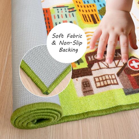 Kids City Play Rug, Educational Town Map Design with Buildings and Roads, Interactive Learning Mat,Classroom Rug in Saudi Arabia