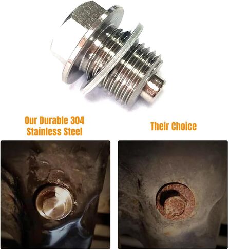 Oil Drain Plug M14 x 1.5MM Stainless Steel Magnetic Engine With High-Temperature Neodymium Magnet And Washer Fits Acura, Audi, Chevrolet, Chrysler, Dodge, Ford, Honda, Hyundai, Jeep, Kia in Kuwait