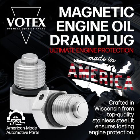 VOTEX - Made in USA - DP031-1 Stainless Steel Transmission Neodymium Magnetic Oil Drain Plug fits Harley Davidson/Buell - Part Number 60328-98B / 60328-98A in Saudi Arabia