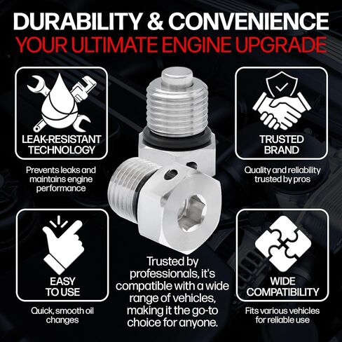 VOTEX - Made in USA - DP031-1 Stainless Steel Transmission Neodymium Magnetic Oil Drain Plug fits Harley Davidson/Buell - Part Number 60328-98B / 60328-98A in Saudi Arabia