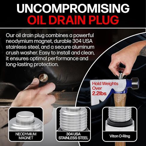 VOTEX - Made in USA - DP031-1 Stainless Steel Transmission Neodymium Magnetic Oil Drain Plug fits Harley Davidson/Buell - Part Number 60328-98B / 60328-98A in Saudi Arabia