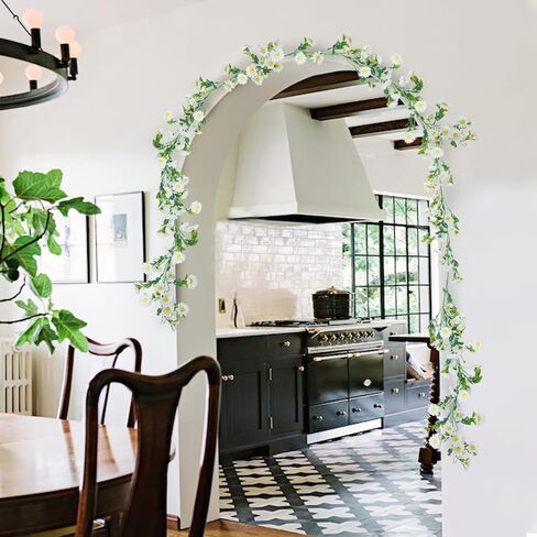 Silk Flower Garland Artificial Sunflower Garland Fake Hanging Vines with Daisy Flowers for Wall Home Party Wedding Indoor Outdoor Spring Decor in Kuwait