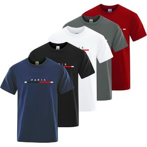 Men's Paris Graphic T-Shirt Quick-Dry Breathable Mesh Tees Letter Printed Short Sleeve Round Neck Casual Design Tops in Saudi Arabia