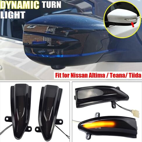 ضوء إشارة الانعطاف الديناميكي LED متوافق مع Nissan Altima Teana L33 2013-2018 Sylphy Sentra B17 Tiida Pulsar مرآة الرؤية الخلفية الجانبية حزمة ضوء وامضة متدفقة لـ 2 in Saudi Arabia