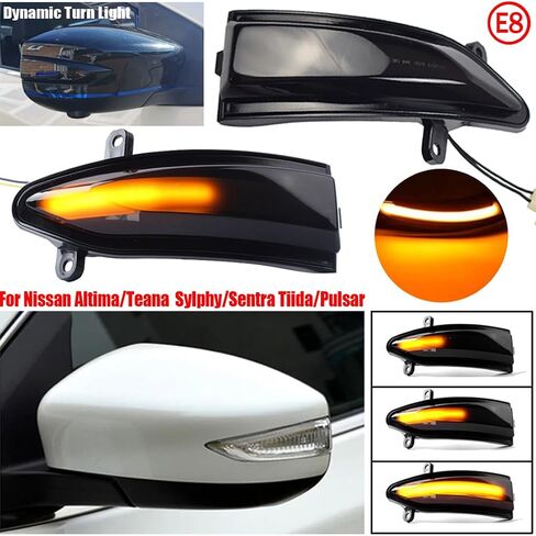 ضوء إشارة الانعطاف الديناميكي LED متوافق مع Nissan Altima Teana L33 2013-2018 Sylphy Sentra B17 Tiida Pulsar مرآة الرؤية الخلفية الجانبية حزمة ضوء وامضة متدفقة لـ 2 in Saudi Arabia