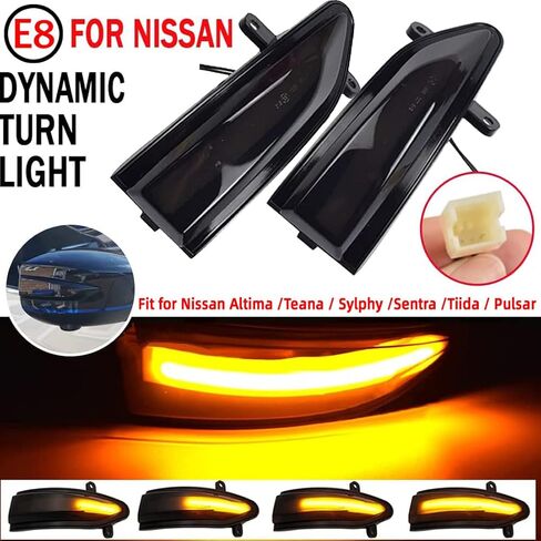 ضوء إشارة الانعطاف الديناميكي LED متوافق مع Nissan Altima Teana L33 2013-2018 Sylphy Sentra B17 Tiida Pulsar مرآة الرؤية الخلفية الجانبية حزمة ضوء وامضة متدفقة لـ 2 in Saudi Arabia