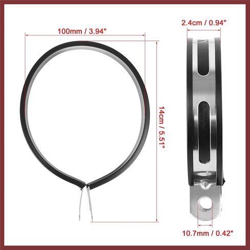 100mm 3.94" Motorcycle Exhaust Band Joint Clamp Muffler Pipe Stainless Steel Silver Tone Replace Parts in Saudi Arabia