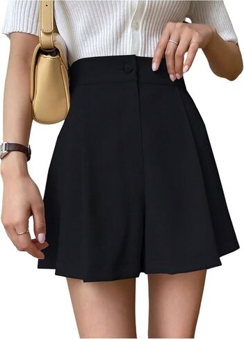 SweatyRocks Women's Wide Leg Shorts Pleated High Waisted Loose Casual Shorts in Saudi Arabia