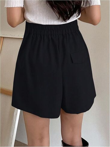 SweatyRocks Women's Wide Leg Shorts Pleated High Waisted Loose Casual Shorts in Saudi Arabia