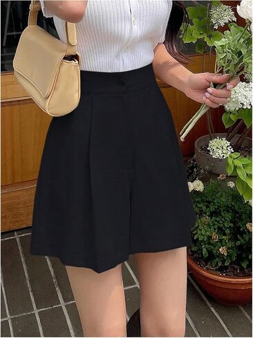 SweatyRocks Women's Wide Leg Shorts Pleated High Waisted Loose Casual Shorts in Saudi Arabia