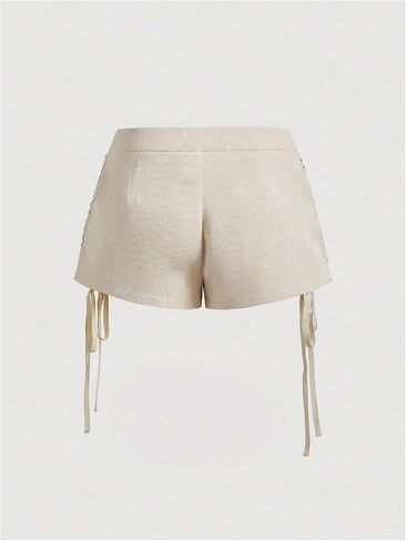 WDIRARA Women's Lace Up Tie Side Mini Shorts Western Concert Studded Shorts in Saudi Arabia