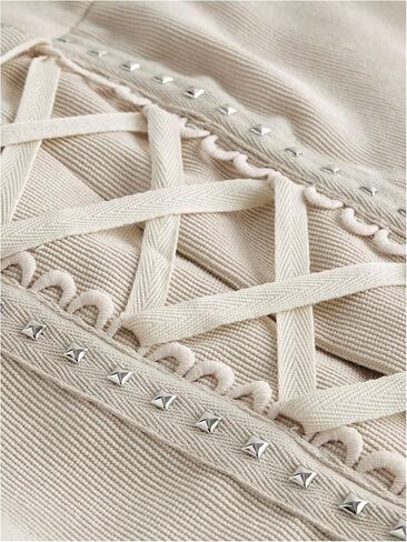 WDIRARA Women's Lace Up Tie Side Mini Shorts Western Concert Studded Shorts in Saudi Arabia