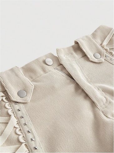 WDIRARA Women's Lace Up Tie Side Mini Shorts Western Concert Studded Shorts in Saudi Arabia