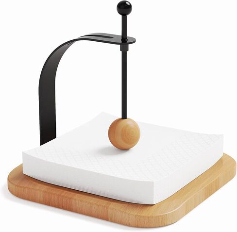 Walnut Napkin Holder for Table Wood Square Napkin Dispenser with Metal Cocktail Napkin Holder, Suitable for Kitchen, Restaurant, Bar, Office, Parties, Home Décor (Black Walnut Wood) in Kuwait